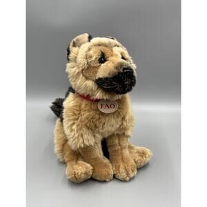 FAO Schwartz Toys R Us German Shepherd Plush Dog 13” Stuffed Animal Realistic